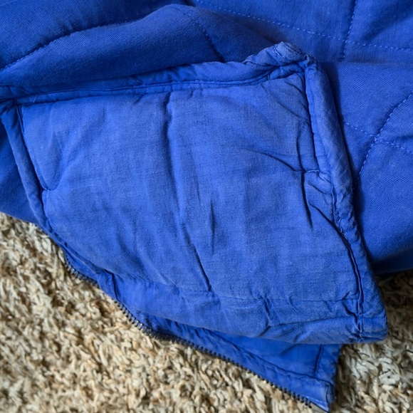 Free People Quilted Blue Zip Jacket with Pockets Relaxed Fit Long Sleeve S/P - Picture 13 of 14